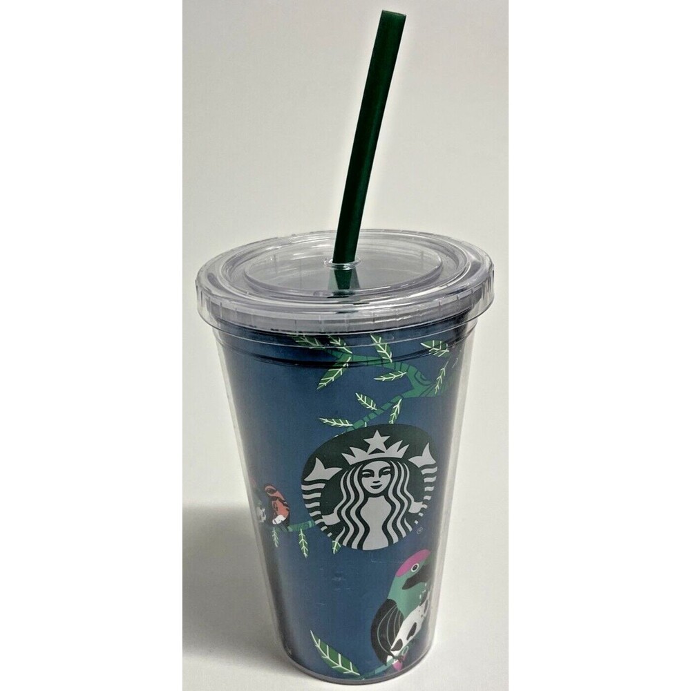 2020 Starbucks 16 oz Acrylic Cold Beverage Birds Themed Tumbler Kookabur Lid